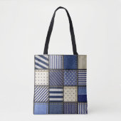 Blue Denim Patchwork Tasche (Vorderseite)