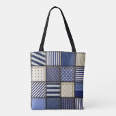 Blue Denim Patchwork Tasche (Rückseite)