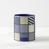 Blue Denim Patchwork Tasse (Zentrum)