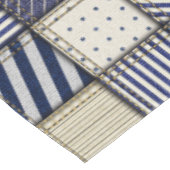 Blue Denim Patchwork Tischdecke (Schrägansicht)