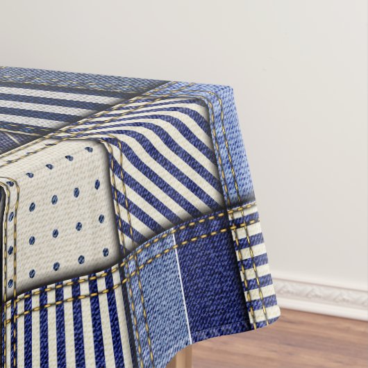 Blue Denim Patchwork Tischdecke (Beispiel)