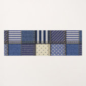 Blue Denim Patchwork Yogamatte (Rückseite (Horizontal))