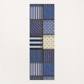 Blue Denim Patchwork Yogamatte (Vorderseite)