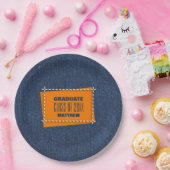 Blue Denim Pattern Graduation Party Pappteller (Party)