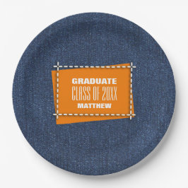 Blue Denim Pattern Graduation Party Pappteller