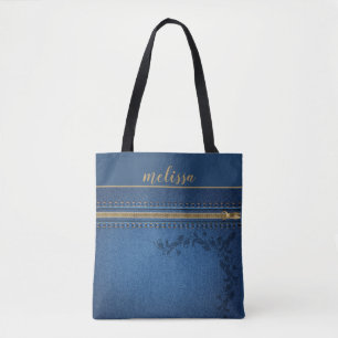 Blue Denim Personalisiert Tasche
