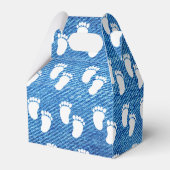Blue Denim Print Baby Shooting Footprint Muster Geschenkschachtel (Rückseite)