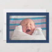 Blue Denim & Red Bandana Print Texas Baby Ankündigung (Rückseite)