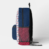 Blue Denim & Red Bandana Print Texas Baby Bedruckter Rucksack (Rechts)