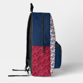 Blue Denim & Red Bandana Print Texas Baby Bedruckter Rucksack (Links)