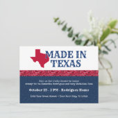 Blue Denim & Red Bandana Print Texas Baby Dusche Einladung (Stehend Vorderseite)
