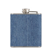 Blue Denim, Red & White Karo, Large Initial 6oz Flachmann (Rückseite)