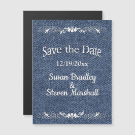 Blue Denim Save the Date Magneteinladung