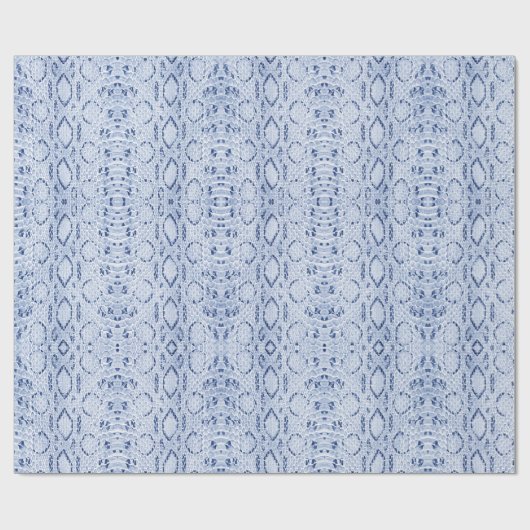 Blue Denim Snakeskin Geschenkpapier (Flach)