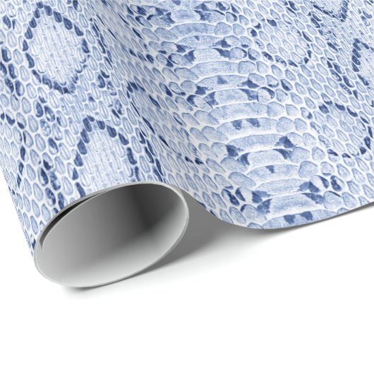 Blue Denim Snakeskin Geschenkpapier (Rolleneckpunkt)