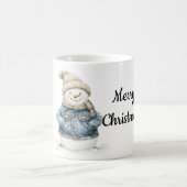 Blue Denim Snowman Christmas Kaffeetasse (Mittel)