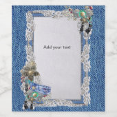 Blue Denim, Spitzen, Kostümschmuck & Kittens Weinetikett (Einzelnes Label)