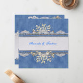 Blue Denim, Spitzen - Kostümschmuck Mitteilungskarte (Vorderseite/Rückseite Beispiel)