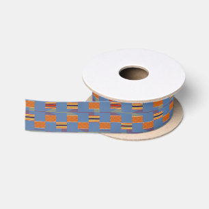 Blue Denim Stripes Kente Satinband