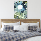 Blue Denim Sunflower Leinwand (Insitu (Schlafzimmer))