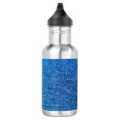 Blue Denim Texture Edelstahlflasche (Rechts)