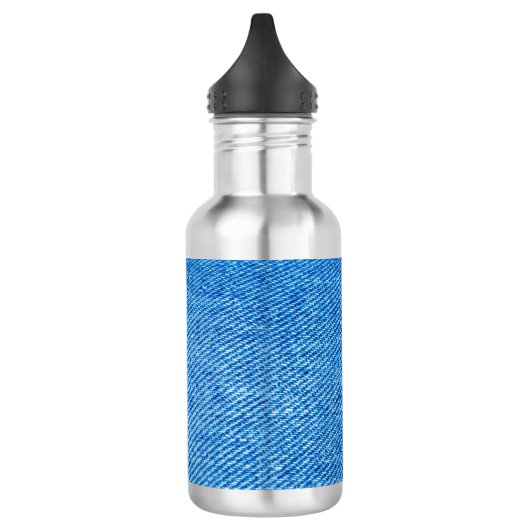 Blue Denim Texture Edelstahlflasche (Links)