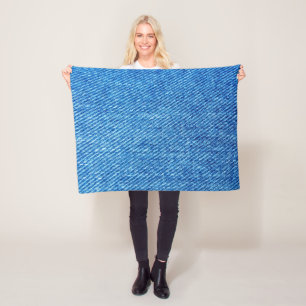 Blue Denim Texture Fleecedecke
