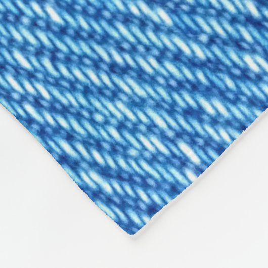 Blue Denim Texture Fleecedecke (Ecke)