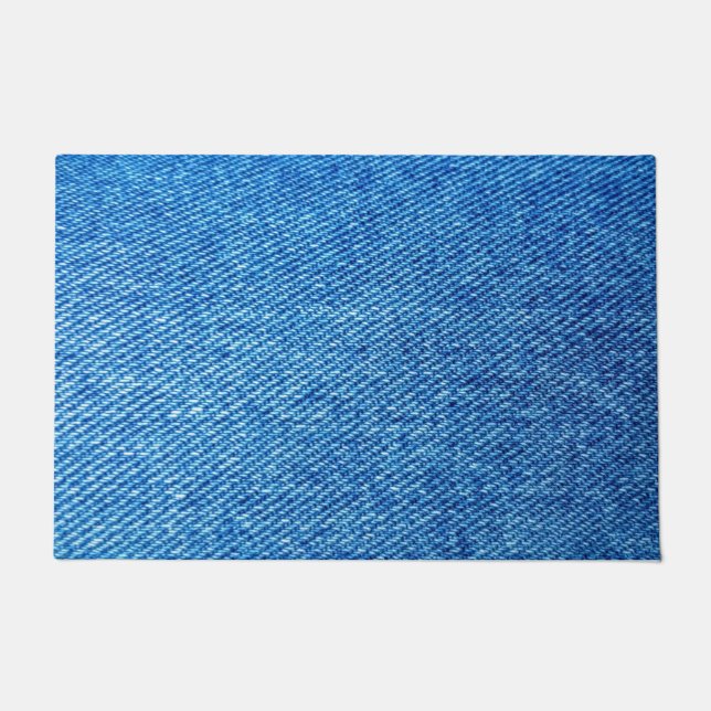 Blue Denim Texture Fußmatte (Vorderseite)
