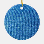 Blue Denim Texture Keramik Ornament (Vorne)