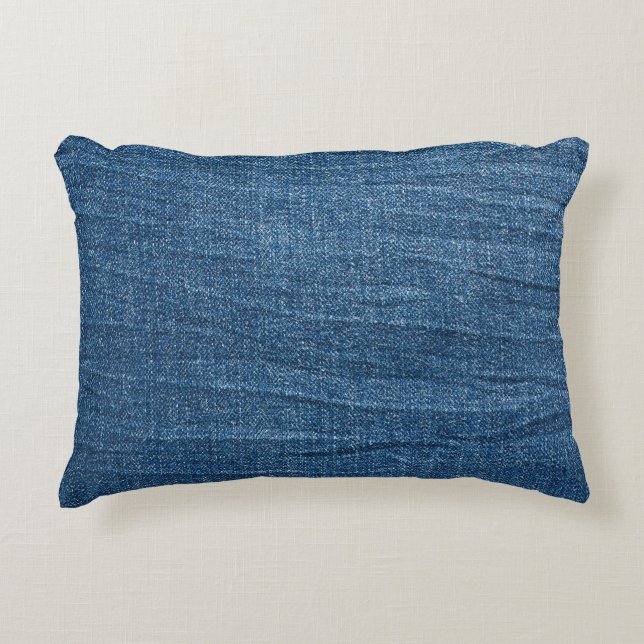 Blue Denim Texture: Klassische Jeans. Dekokissen (Vorderseite)