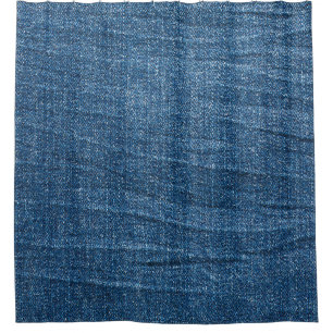 Blue Denim Texture: Klassische Jeans. Duschvorhang
