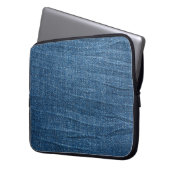 Blue Denim Texture: Klassische Jeans. Laptopschutzhülle (Vorderseite Links)