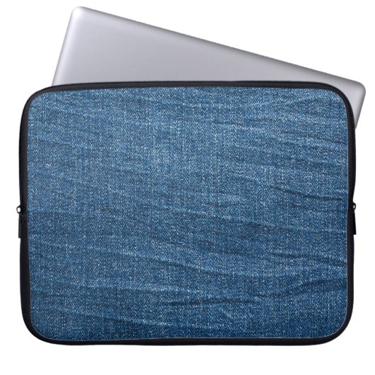 Blue Denim Texture: Klassische Jeans. Laptopschutzhülle (Vorderseite)