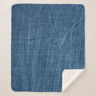 Blue Denim Texture: Klassische Jeans. Sherpadecke