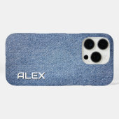 Blue Denim Texture - Klassisches Stoffmuster Case-Mate iPhone Hülle (Rückseite (Horizontal))
