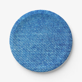 Blue Denim Texture Pappteller