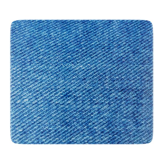 Blue Denim Texture Schneidebrett (Vorderseite)