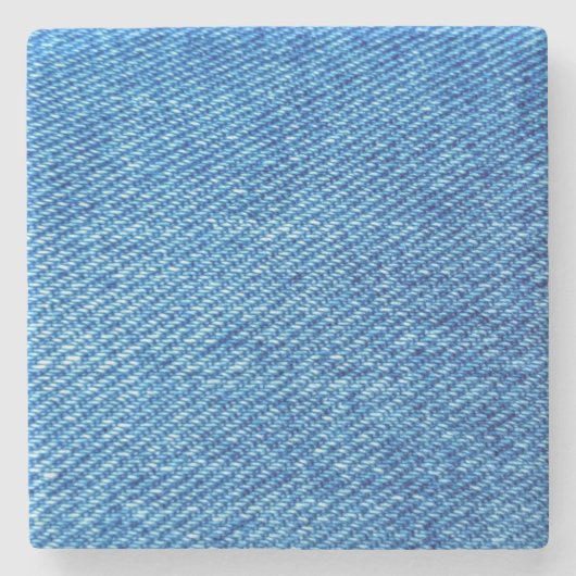 Blue Denim Texture Steinuntersetzer (Vorderseite)