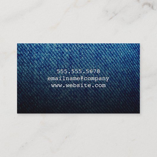 Blue Denim Texture Visitenkarte (Rückseite)