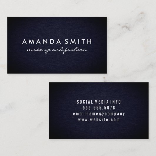 Blue Denim Texture Visitenkarte (Vorne/Hinten)