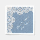 Blue Denim und Lace Wedding Serviette (Vorderseite)