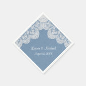 Blue Denim und Lace Wedding Serviette (Ecke)