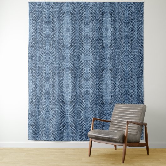 Blue Denim Viper Snakeskin Backdrop Wandteppich (Beispiel)