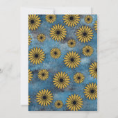 Blue Denim Yellow Floral Uni Trunk Party Einladung (Rückseite)