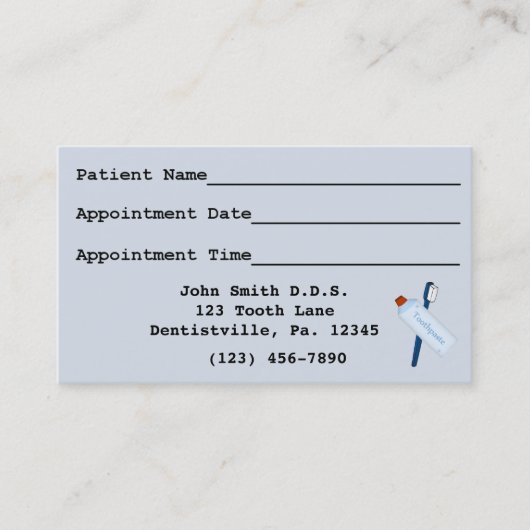 Blue Dental Termin Business Card