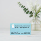 Blue Dentist Business Card - Zahnarztkarten Terminkarte (Stehend Vorderseite)