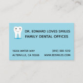 Blue Dentist Business Card - Zahnarztkarten Terminkarte (Vorderseite)