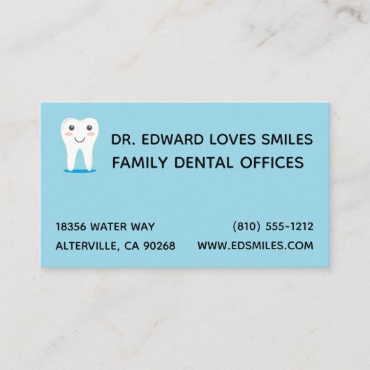 Blue Dentist Business Card - Zahnarztkarten Terminkarte (Vorderseite)