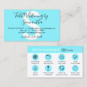 Blue Dentistry Teeth Whitening Aftercare Tipps Visitenkarte (Vorne/Hinten)